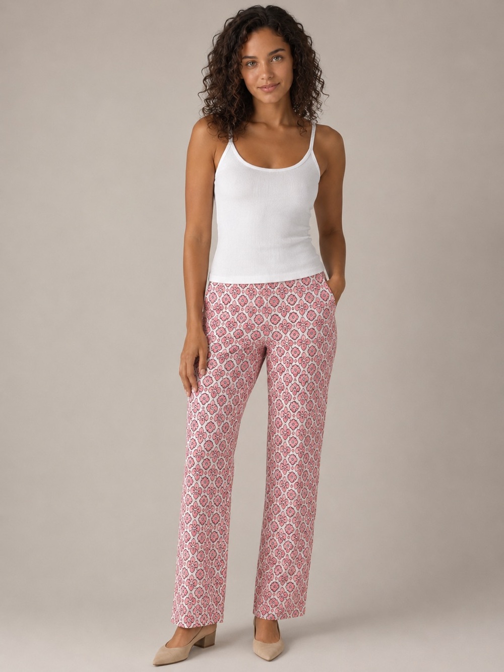 Classic Talbots Peony Tile Ankle Pants - Picture 6 of 6